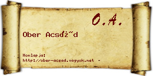 Ober Acsád névjegykártya